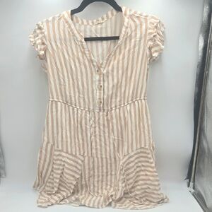 JODIFL Beige and White Striped Dress